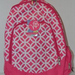Girl's Pink White Sadie Backpack Bookbag NEW